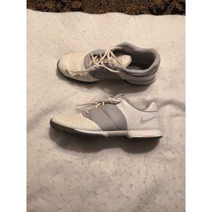 Nike Lunarlon Golf Shoes Soft Cleats Size 7 White Gray 612662-001 No Insoles